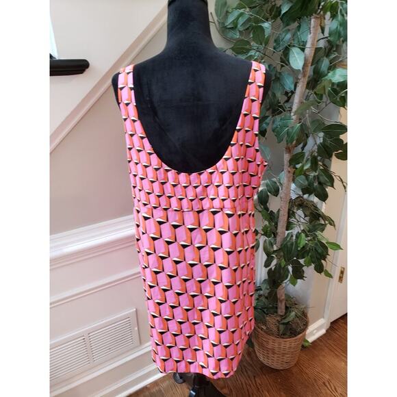 Diane Von Furstenberg Knee Length Dress Women's XL Pink Sleeveless Square Neck - Picture 4 of 12